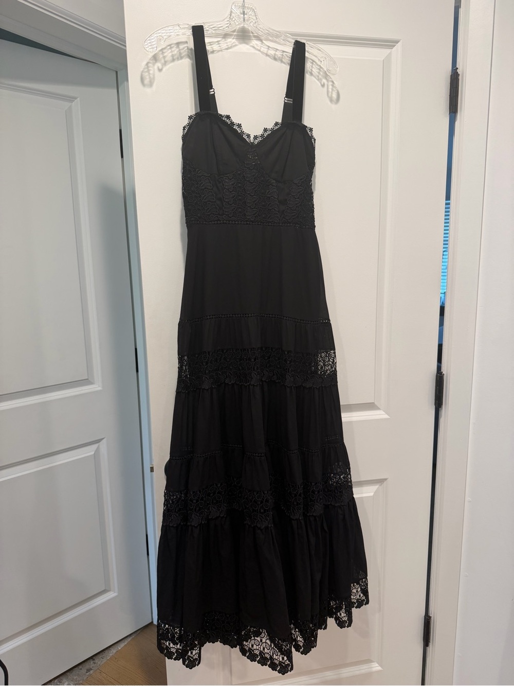 Charo Ibiza Black Cotton Maxi Dress Small